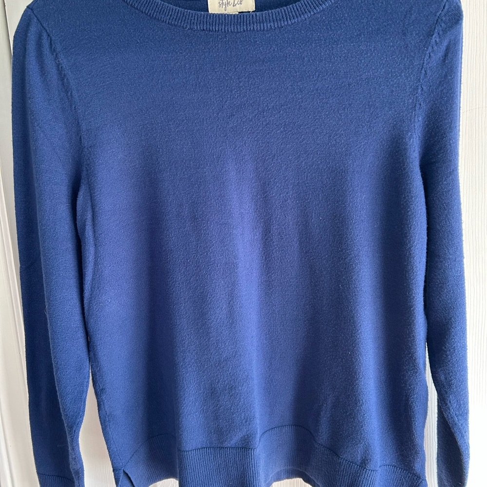 Style & Co Women's Blue Sweater L